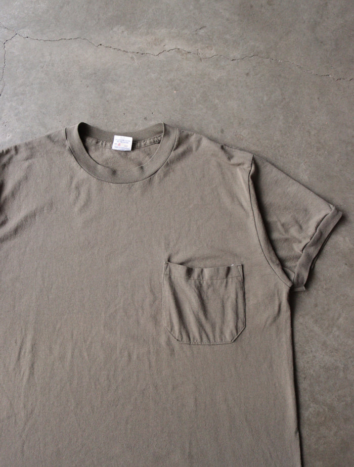 1980S BROWN POCKET TEE