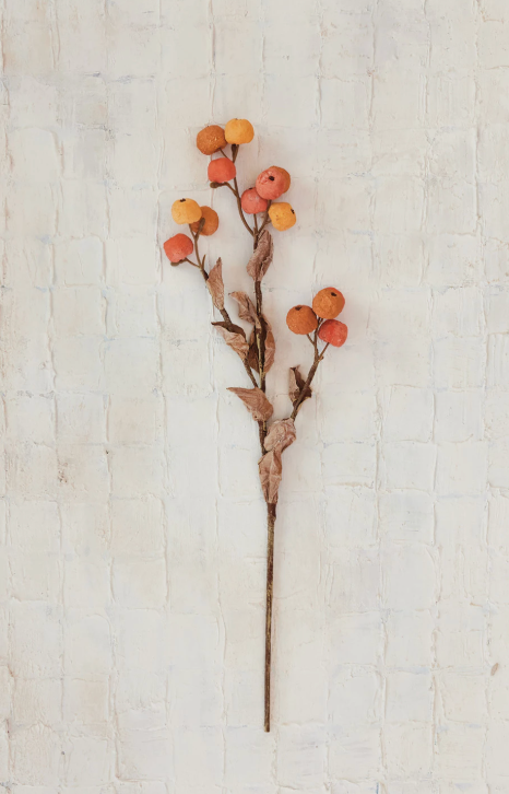 19-1/2"H Faux Orange Branch, Orange & Cream Color