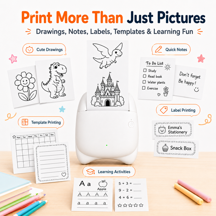 AI Voice Printer for Kids – Inkless Creative Gift Printer for Eid, Birthdays & Learning