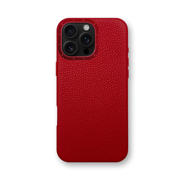 iPhone Case 16 / Full-Grain Leather - Cherry