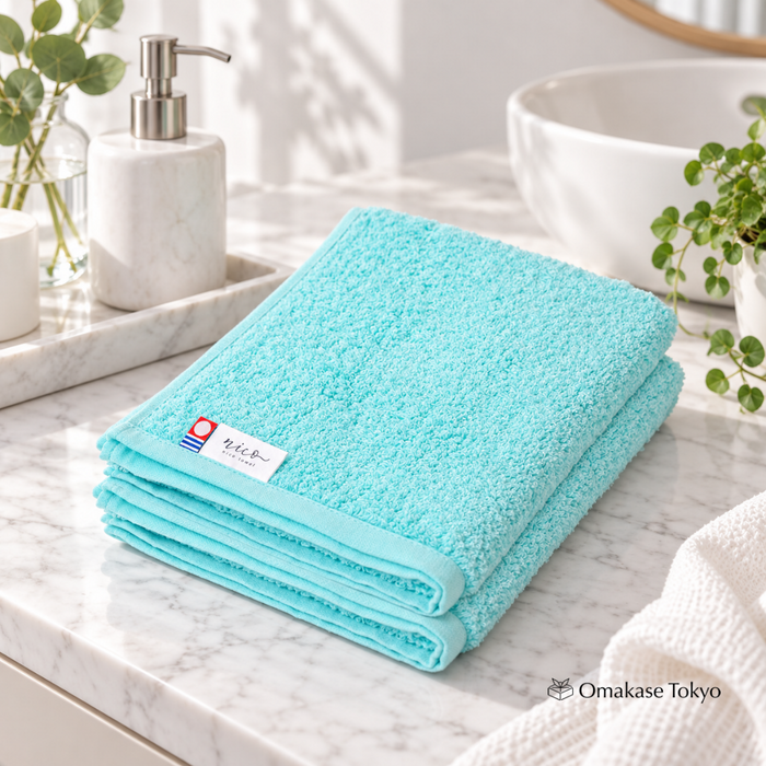Japanese Exfoliating Towel – nico Imabari Hair Drying Towel Set of 2, Made in Japan