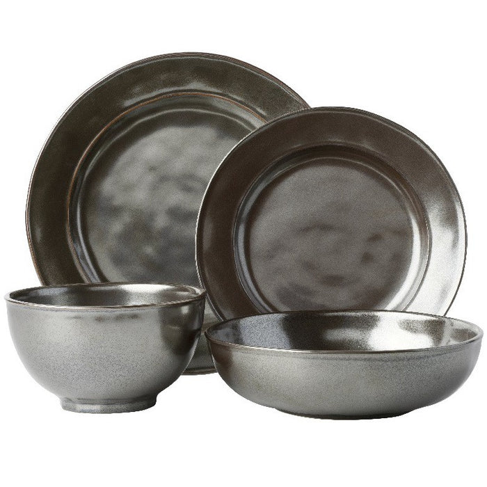 Pewter Stoneware 4pc Setting