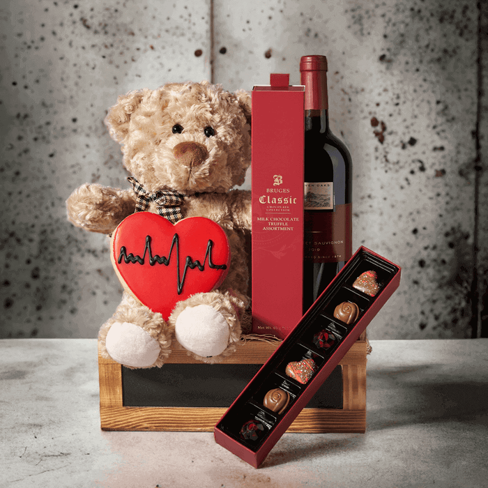 Plush & Bubbly Romance Gift Basket