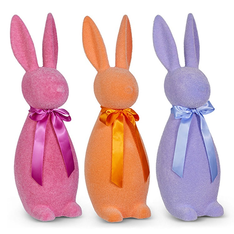 27" Sherbet Flocked Bunny