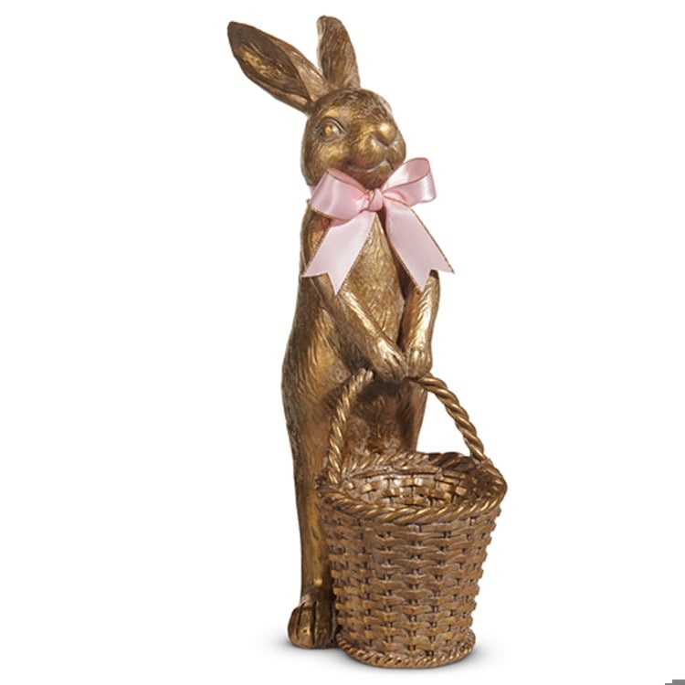 12.5 Gold Bunny With Basket