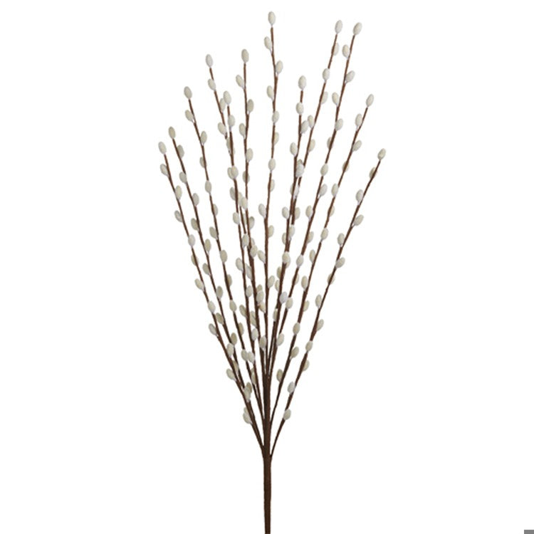 28" White Pussy Willow Branch
