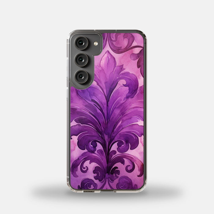 Samsung Galaxy S23 Plus Clear Case - Magenta Damask