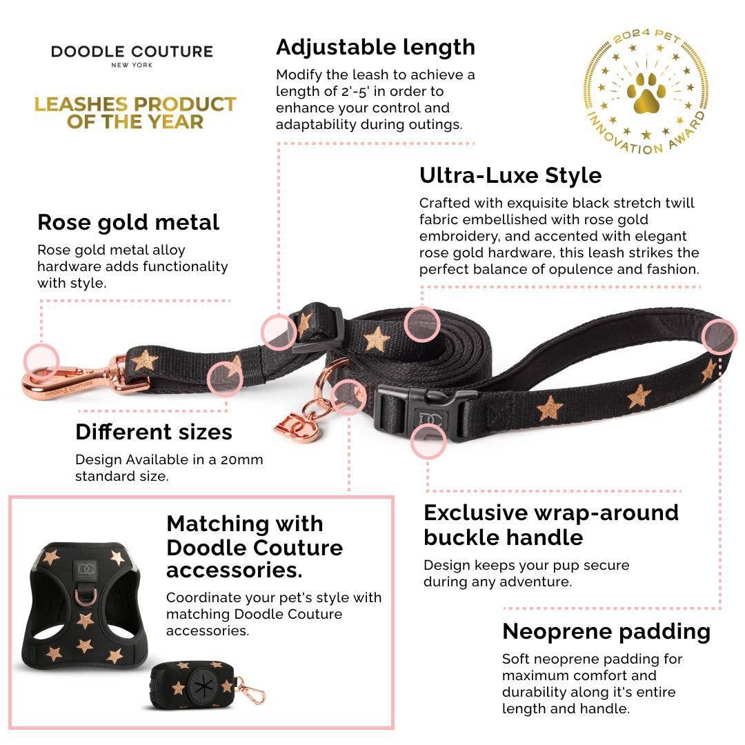Doodle Couture, New York - Secure-In-Place Dog Leash - Dune