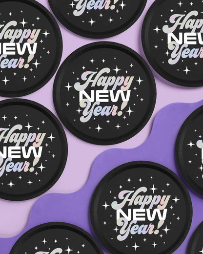 2024 NYE Party Plates, Disco Holiday Supplies