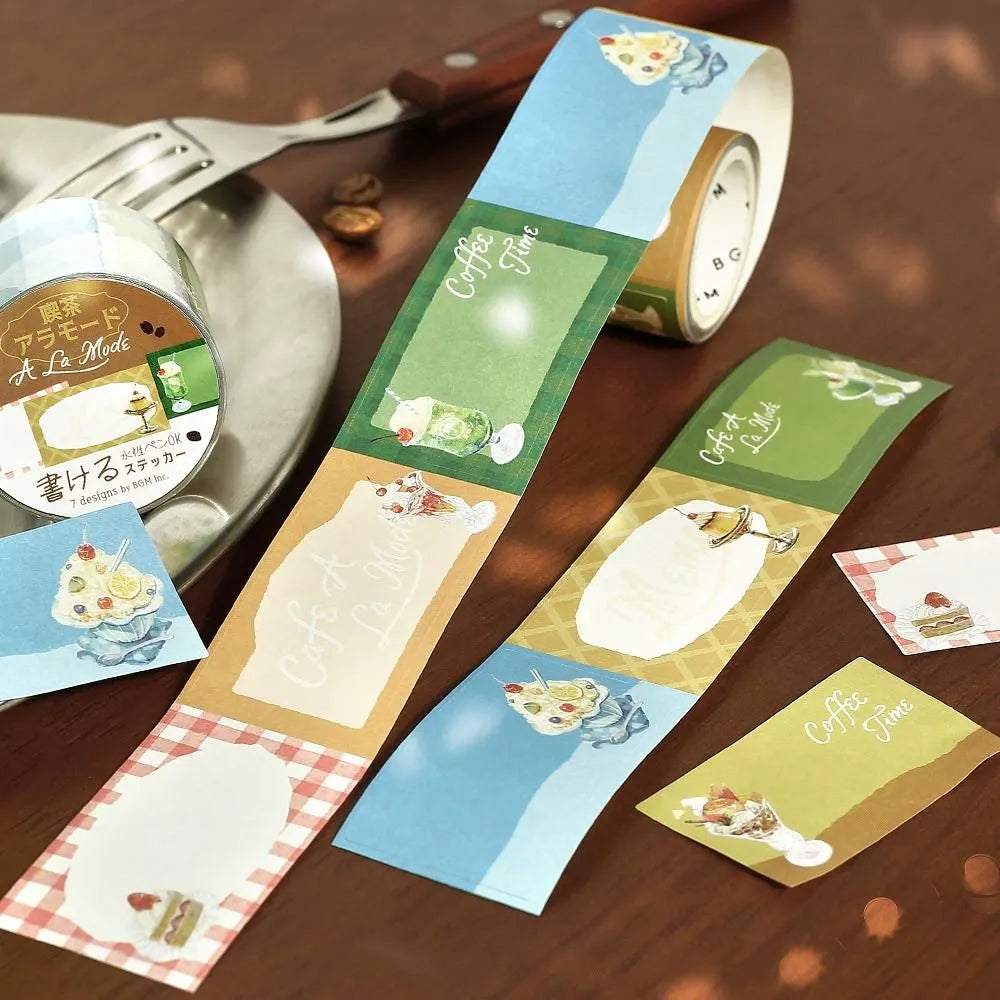 BGM Roll Sticker - Writable - Cafe A La Mode