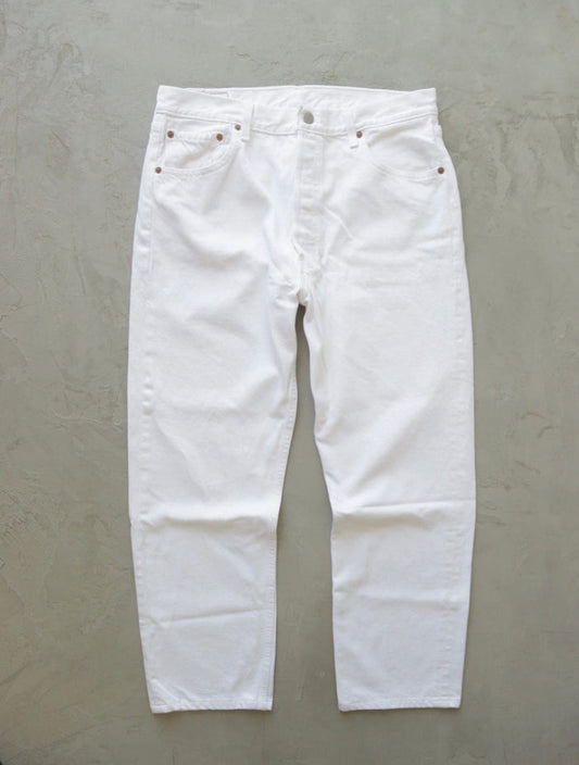 1990S LEVI'S 501 WHITE DENIM PANTS - TWO FOLD