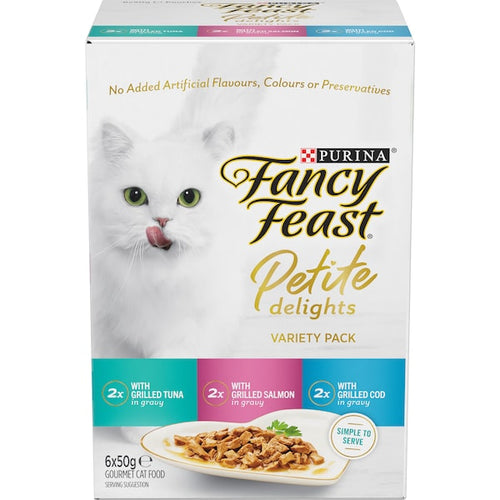 Fancy Feast - Petite Delights Tuna, Salmon and Cod Cat Food 6 pack