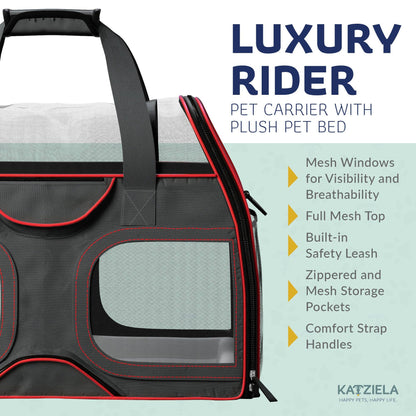 Luxury Rider Pet Carrier with Removable Wheels