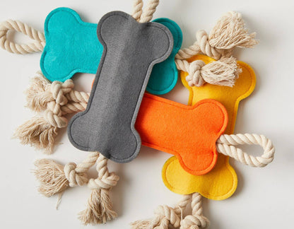 Jax & Bones Hitch and Bone Orange Rope Dog Toy 12"