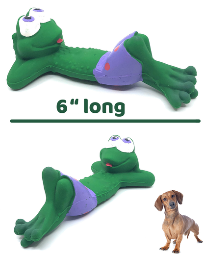 Beach Frog Squeaky Rubber Dog Toy (Small)