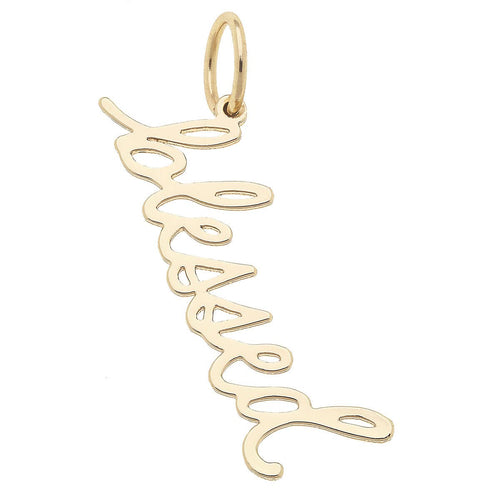 "Blessed" Cursive Script Charm in Shiny Gold