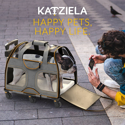 Katziela - Luxury Rider Pet Carrier with Removable Wheels - 4 Colors