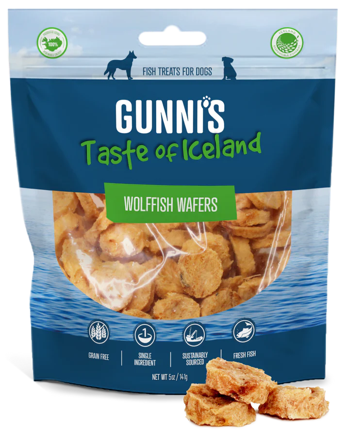 Gunni's A Taste Of Iceland Wolffish Wafers 5 Oz.