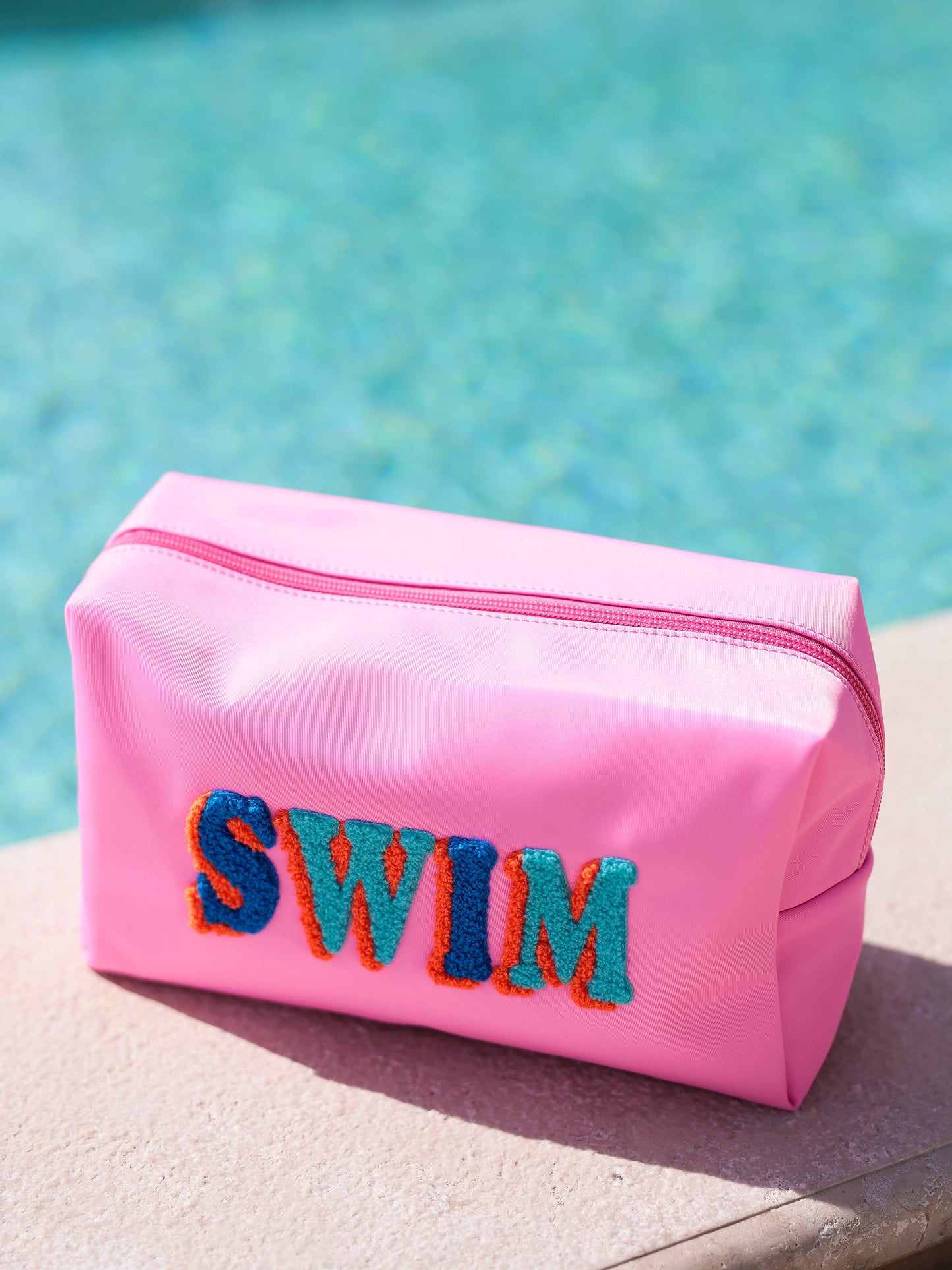 "SWIM" LARGE ZIP POUCH