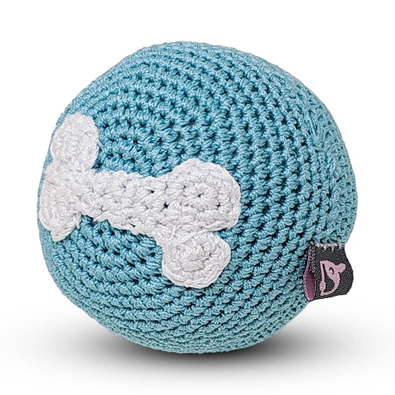 Dogo Pet - Crochet Toy - Bone Ball Blue