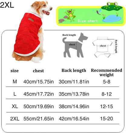 Generic - Plush dog winter coat—warm, cozy vest for medium to large dogs and cats in cold weather (Red).