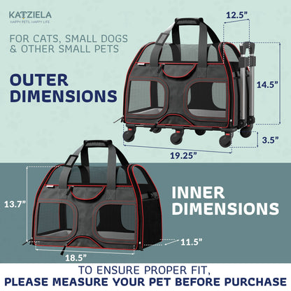 Luxury Rider Pet Carrier with Removable Wheels