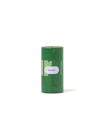 Earth Rated Lavender Poop Bags 120ct on 8 Refill Rolls 12cs