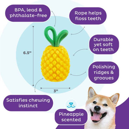 Planet Dog Dental Pineapple Dog Chew Toy Yellow