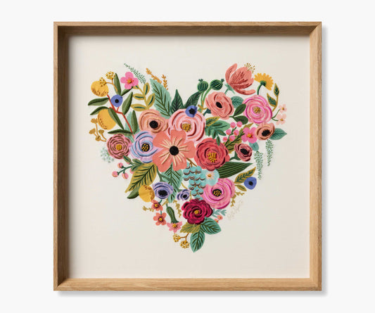 Framed Wall Art - Garden Party Heart