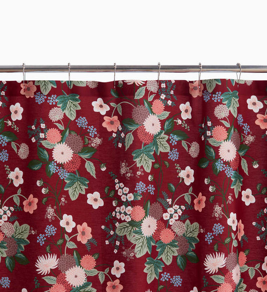 Percale Shower Curtain - Dahlia Merlot