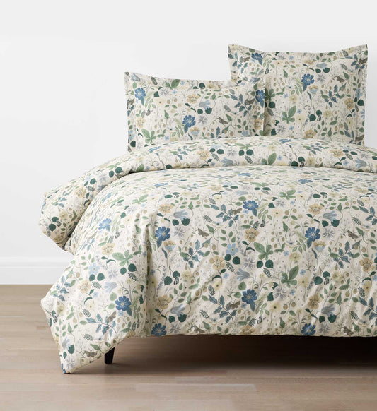 Percale Duvet Cover - Strawberry Fields Beige