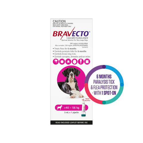 Bravecto - Spot On for X-Large Dogs (40 - 56 kg) Pink