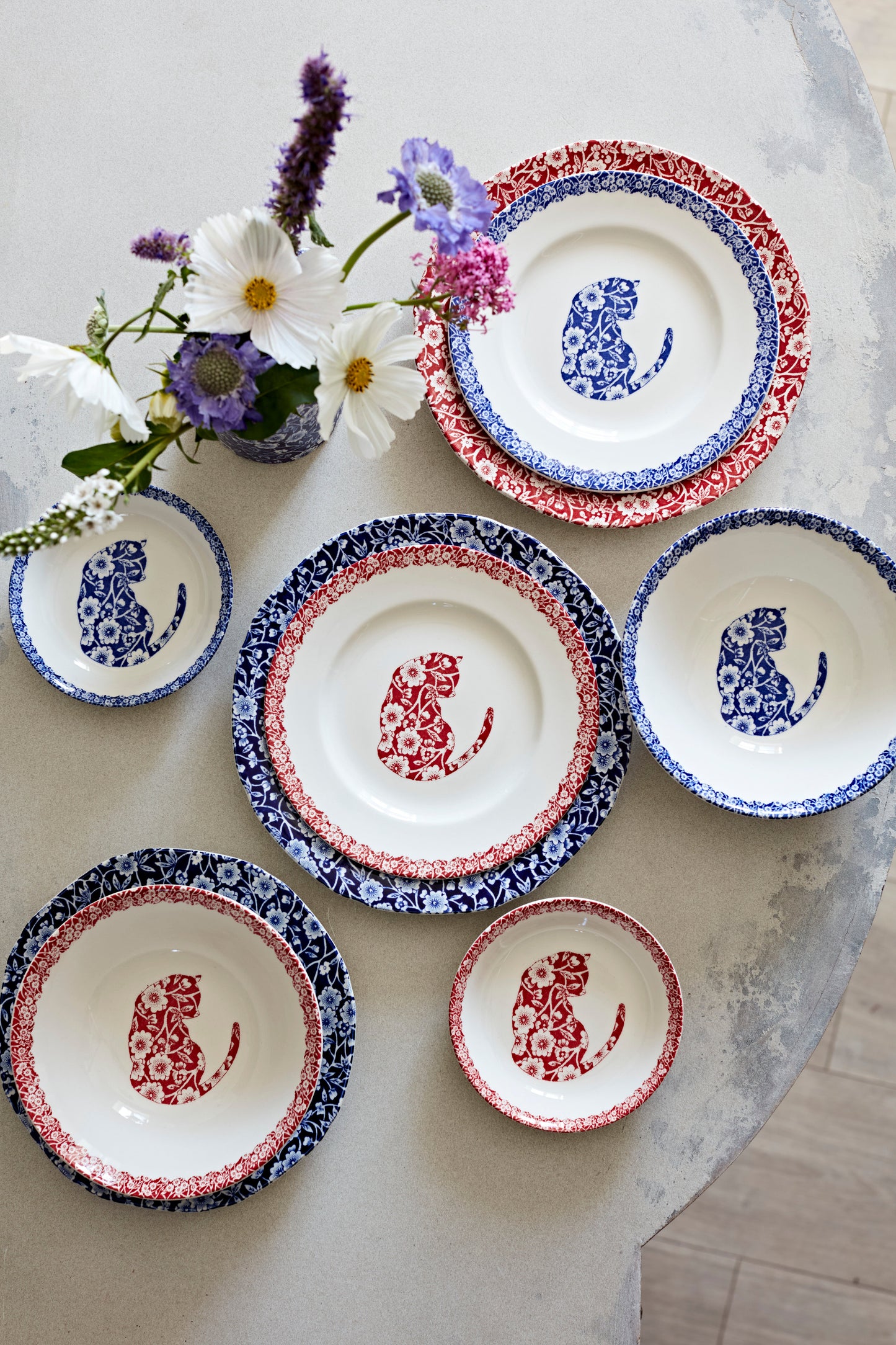 Burleigh Blue Cat Plate 17.5cm