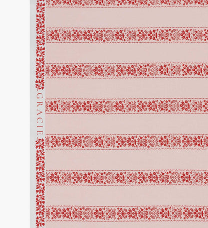 Estee Stripe Cotton Fabric - Pink