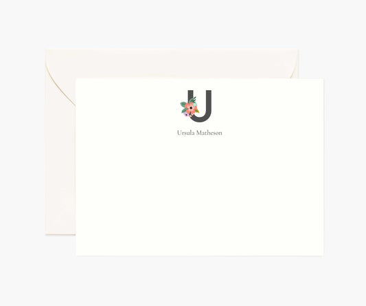 Monogram Personalized Stationery - U