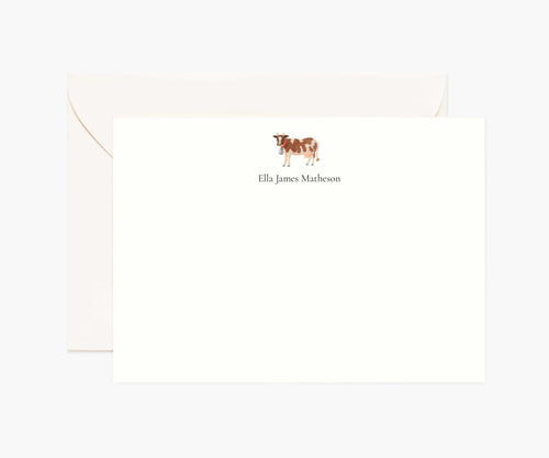 Animals Personalized Stationery  - Cow