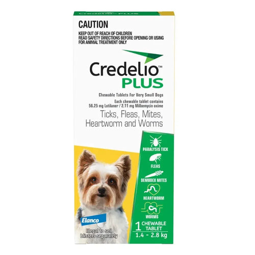 Credelio Plus - for Very Small Dogs 1.4 - 2.8 kg Yellow