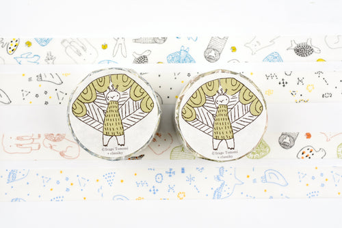 Classiky - Irago Tomomi Masking Tape - Beasts and Starlit Sky - Set of 2