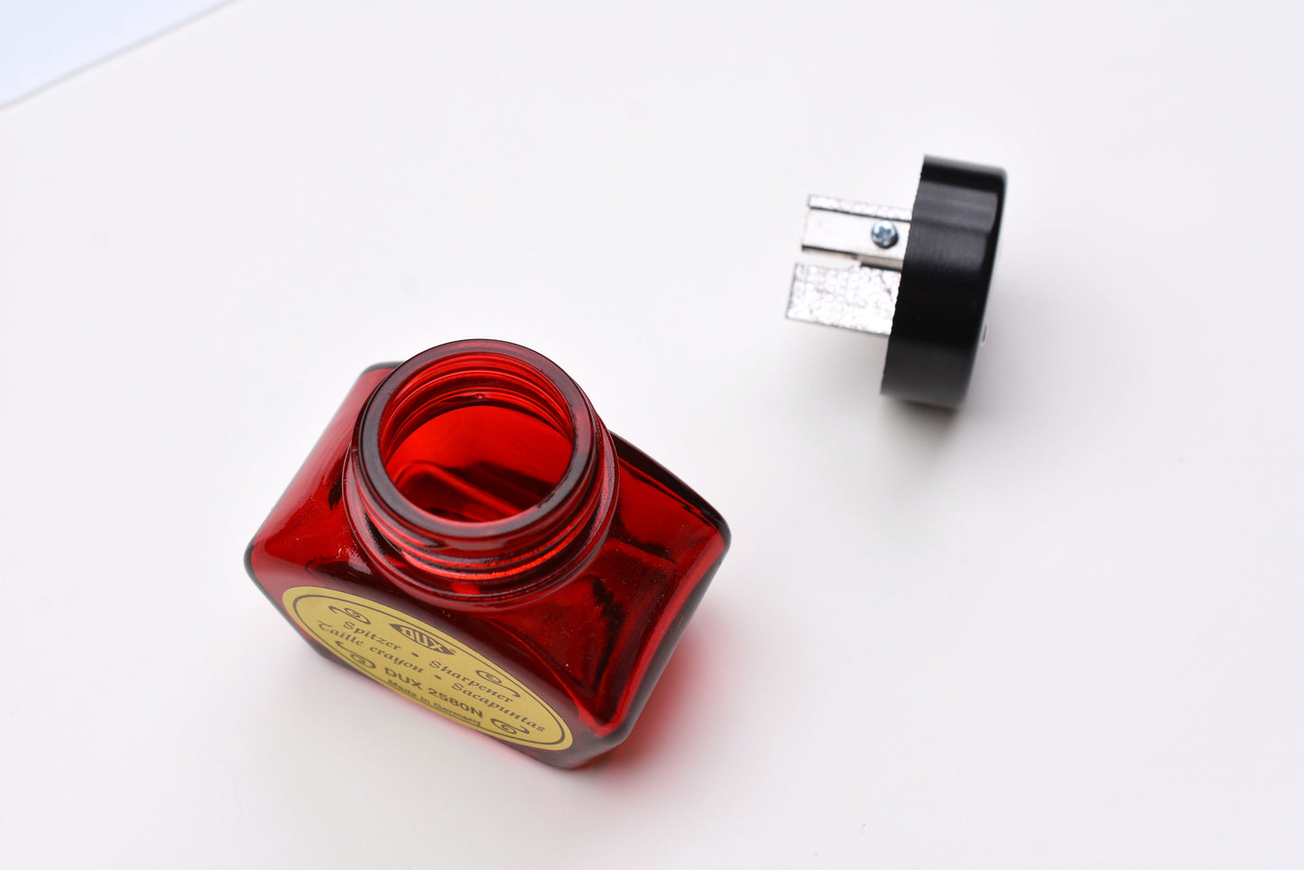 Dux Glass Inkwell Style Pencil Sharpener - Metal Insert