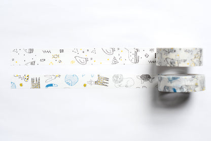 Classiky - Irago Tomomi Masking Tape - Beasts and Starlit Sky - Set of 2