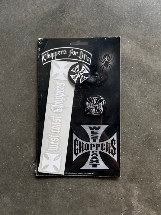 2003 ORIGINAL WEST COAST CHOPPERS PIN + STICKER SET