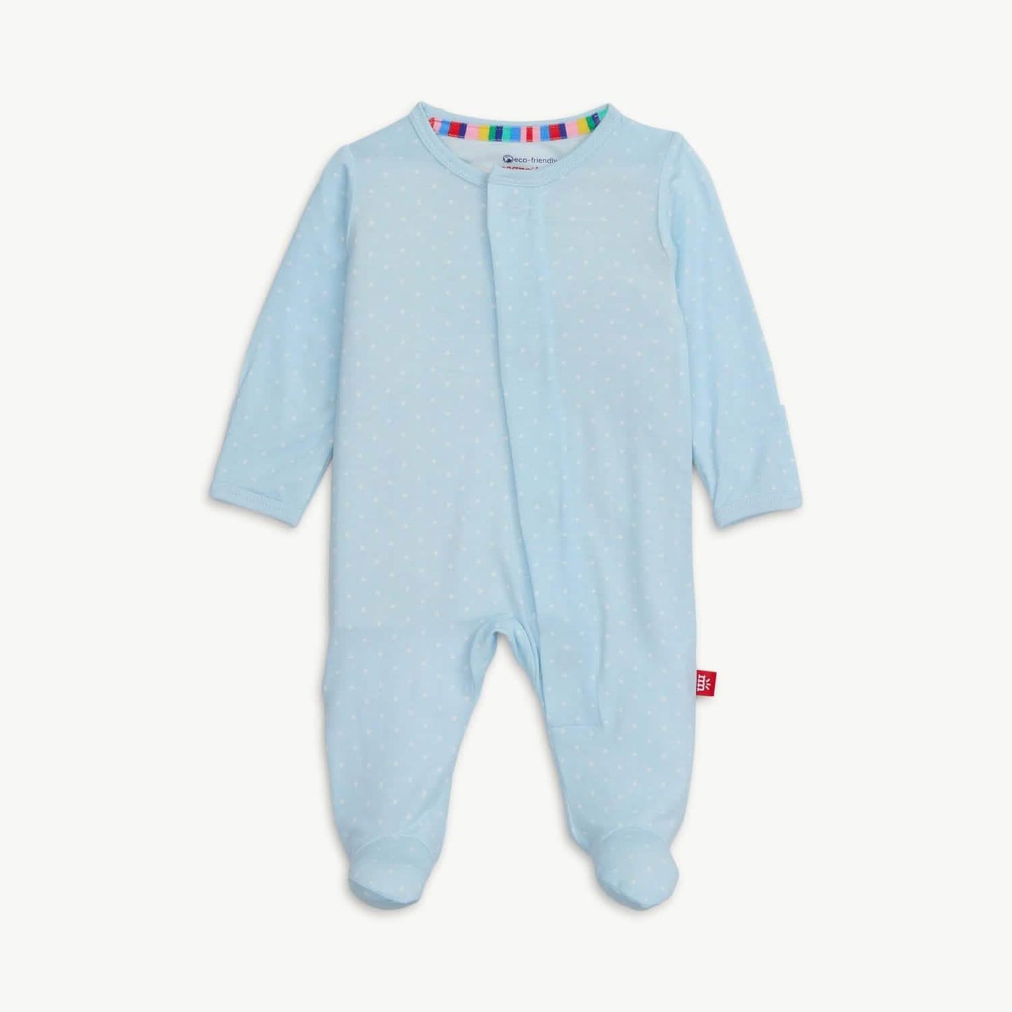 Blue pin dot footie