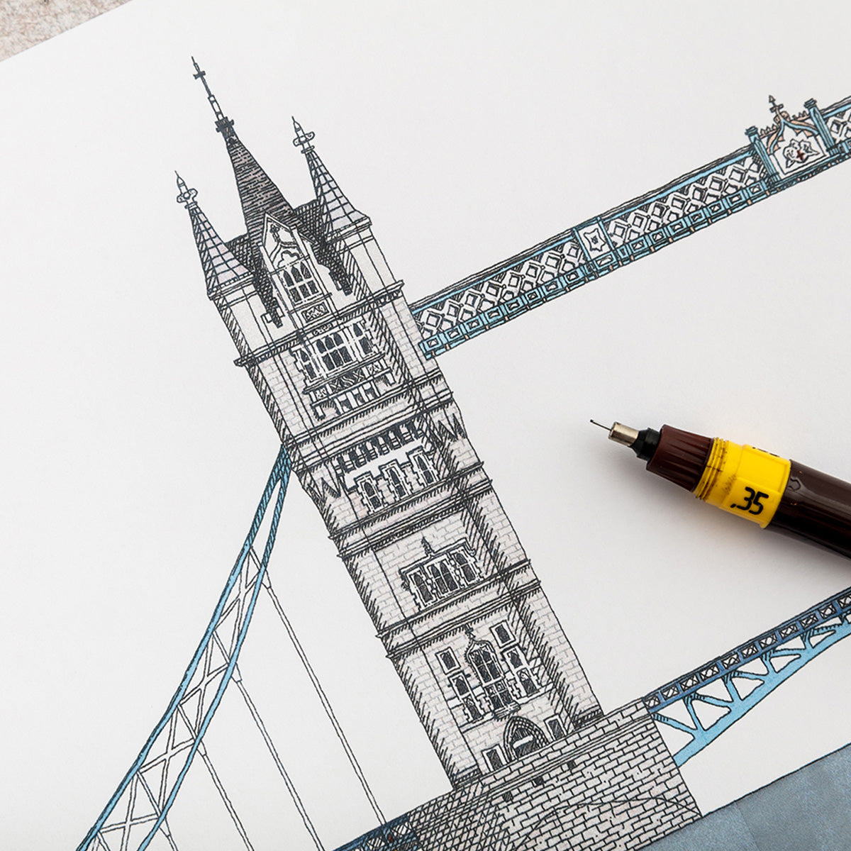 Katherine Jones Tower Bridge Print - Limited & Signed - 36 x 7.5 Inches - Rolled in Tube