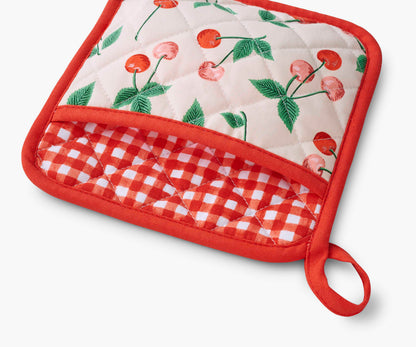 Oven Mitt and Pot Holder Set - Cherries