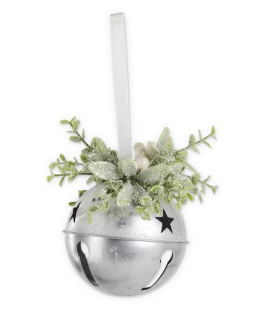 3.5" Bell Ornament w/Glittered Mistletoe