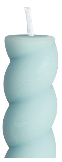 10"H Unscented Twisted Blue Taper Candles