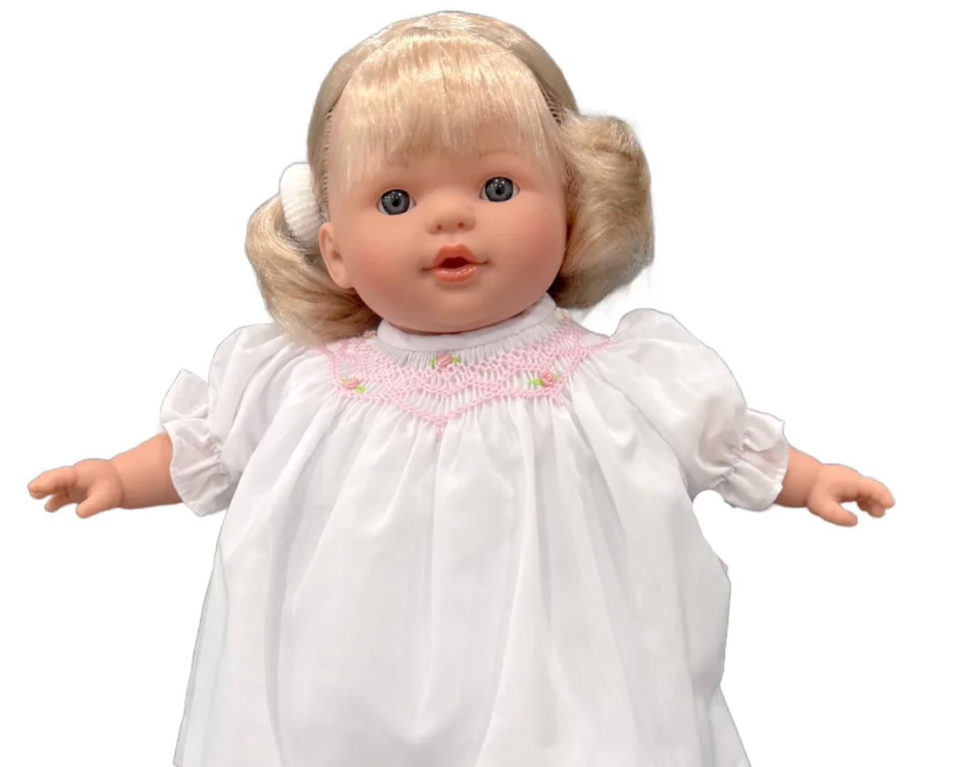 15" Lilly Doll with White Smock Dress