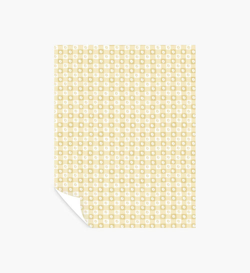 Daisy Gingham Peel & Stick Wallpaper Sample - Gold
