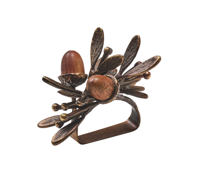 Acorn Pine Napkin Rings, Set/4