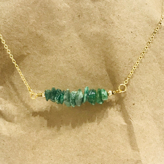 African Jade Gold Necklace